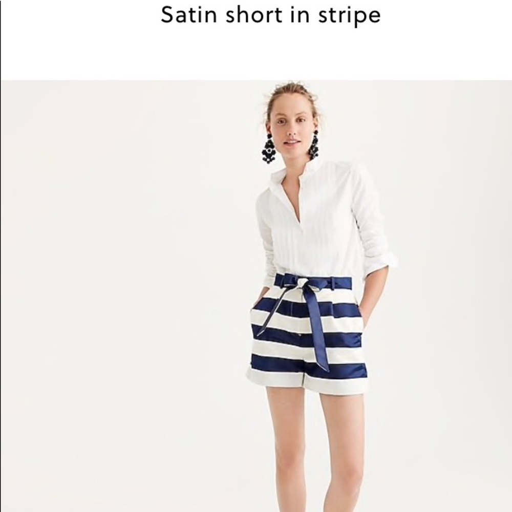 JCrew Satin stripe shorts NWT
